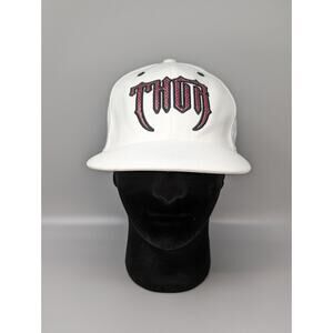 Thor Motocross Racing Promo Embroidered White Flex Fit Hat Cap Size S/M Rare